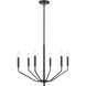 Laurell 6 Light 24 inch Matte Black Chandelier Ceiling Light